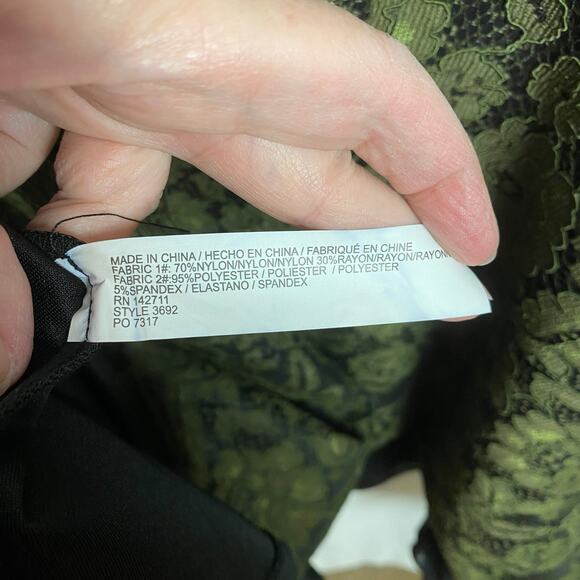 Eloquii Studio Black&Green Brocade Lace Fit&Flare Midi Dress Sz.24W NWT - Picture 14 of 16